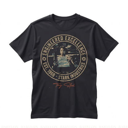 Vintage Retro Tony Stark Arc Reactor Superhero Graphic Movie Fan Gift Unisex TShirt