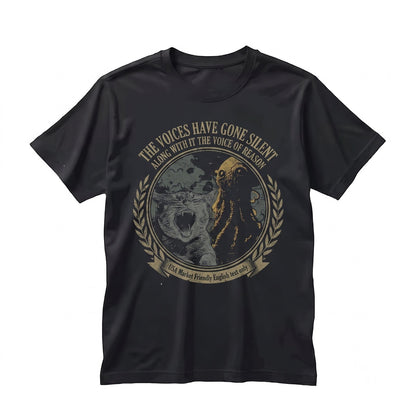 Funny The Voices Have Gone Silent Vintage Japanese Graphic Cat Meme Apparel Unisex TShirt
