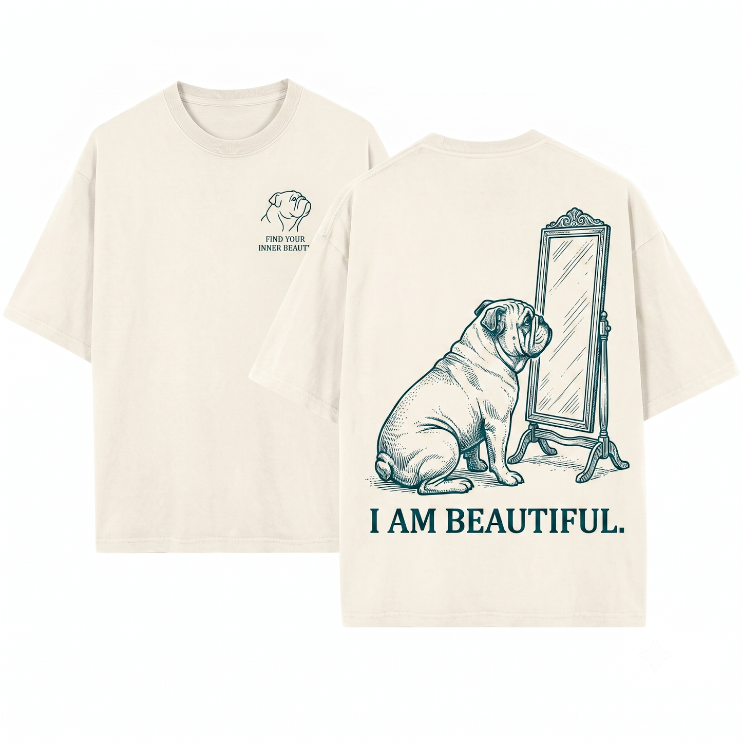 Positive Affirmation English Bulldog Self Care Motivational Dog Mom Or Dad Gift Unisex Heavyweight Garment-Dyed T-Shirt