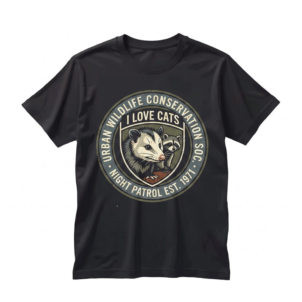 I Love Cats Funny Possum Graphic Vintage Retro Humor Pet Apparel Unisex TShirt