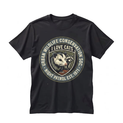 I Love Cats Funny Possum Graphic Vintage Retro Humor Pet Apparel Unisex TShirt
