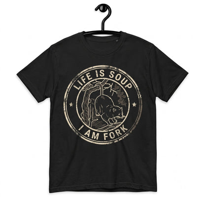 Life Is Soup I Am Fork Possum Opossum Gift Dark Academia Funny Gen Z Weird Meme Ironic Unisex TShirt