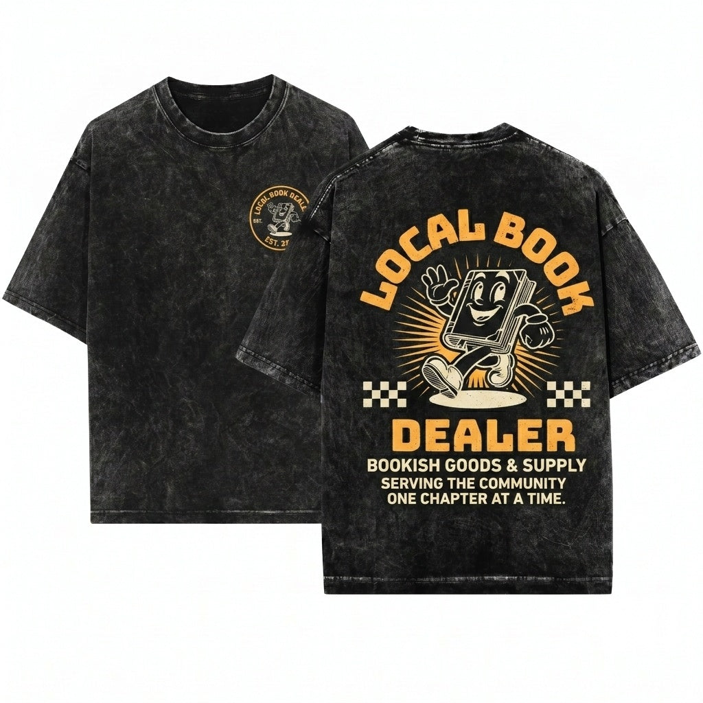 Local Book Dealer Cozy Store Owner Literary Gift Unisex Wash T-Shirt
