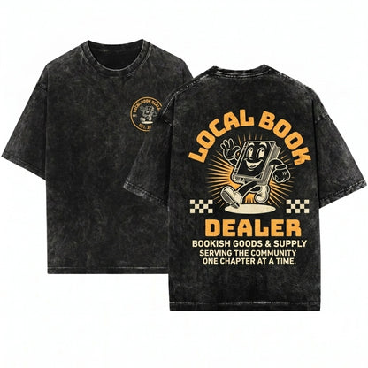 Local Book Dealer Cozy Store Owner Literary Gift Unisex Wash T-Shirt