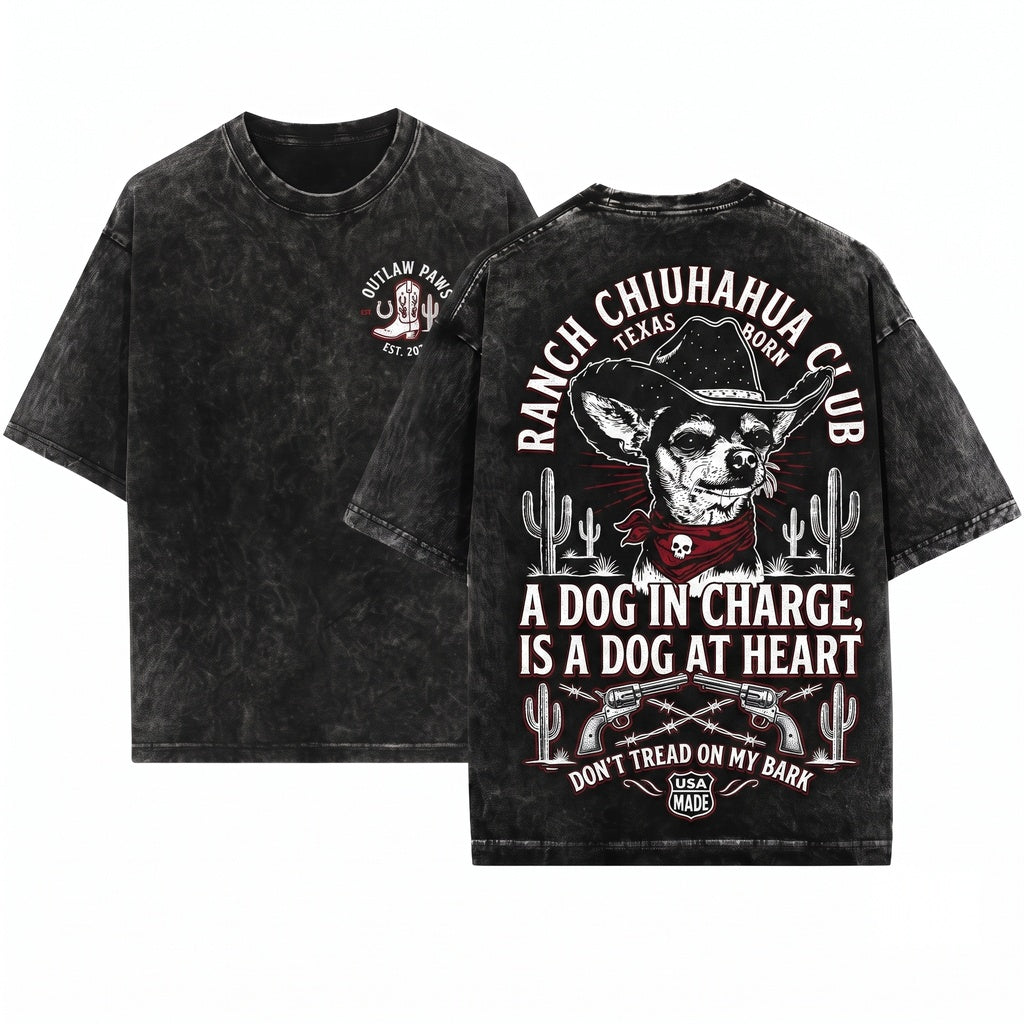 Vintage Western Chihuahua Dog Lover Gift Wild West Mom Unisex Wash T-Shirt