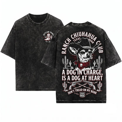 Vintage Western Chihuahua Dog Lover Gift Wild West Mom Unisex Wash T-Shirt