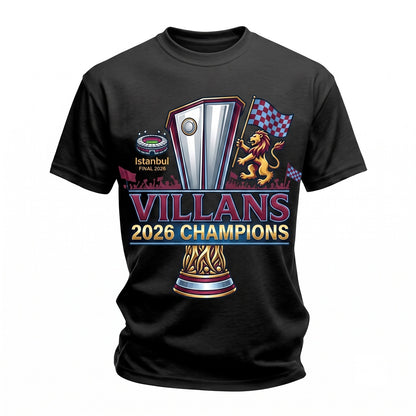 Aston Villa Europa Champions 2026 The Villans Hardcore Fan Apparel Unisex TShirt