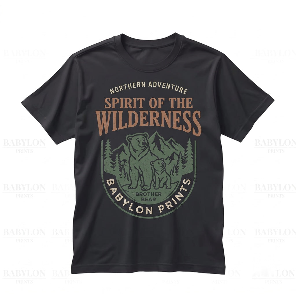 Retro Wilderness Grizzly Wildlife Nature Brotherhood Family Vacation Souvenir Unisex TShirt
