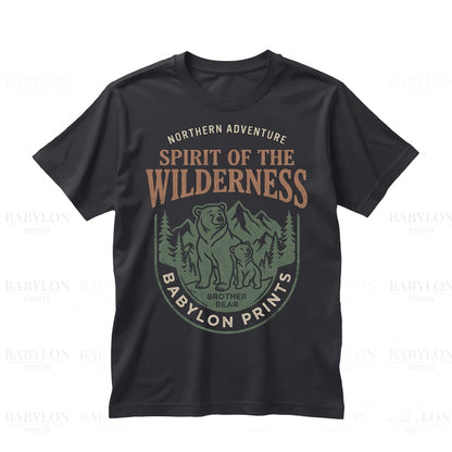 Retro Wilderness Grizzly Wildlife Nature Brotherhood Family Vacation Souvenir Unisex TShirt