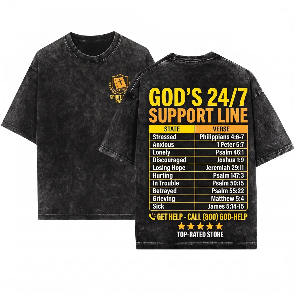 Bible Emergency Hotline Numbers Christian Scripture Verse God Jesus Faith Prayer Religious Graphic Gift Apparel Unisex Wash