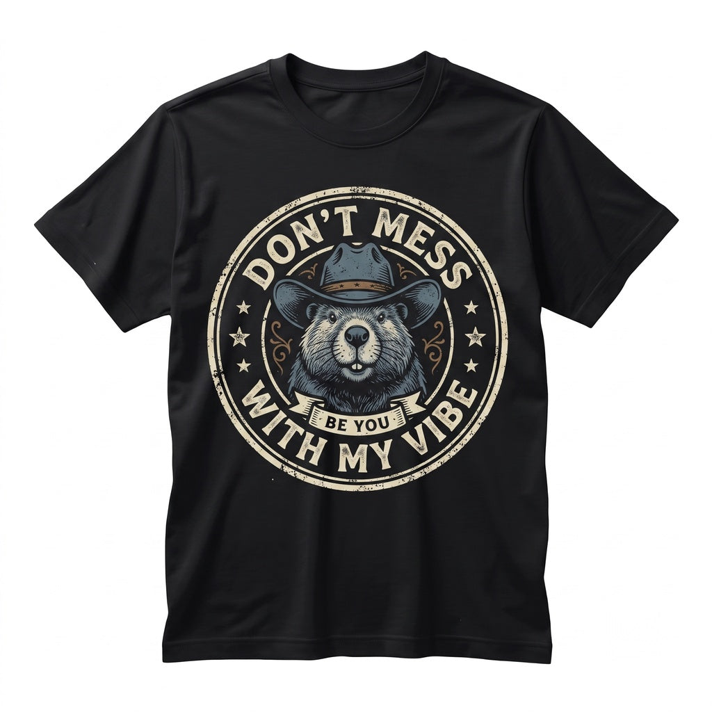 Funny Beaver Graphic Animal Pun Dont Mess With My Vibe Unisex TShirt