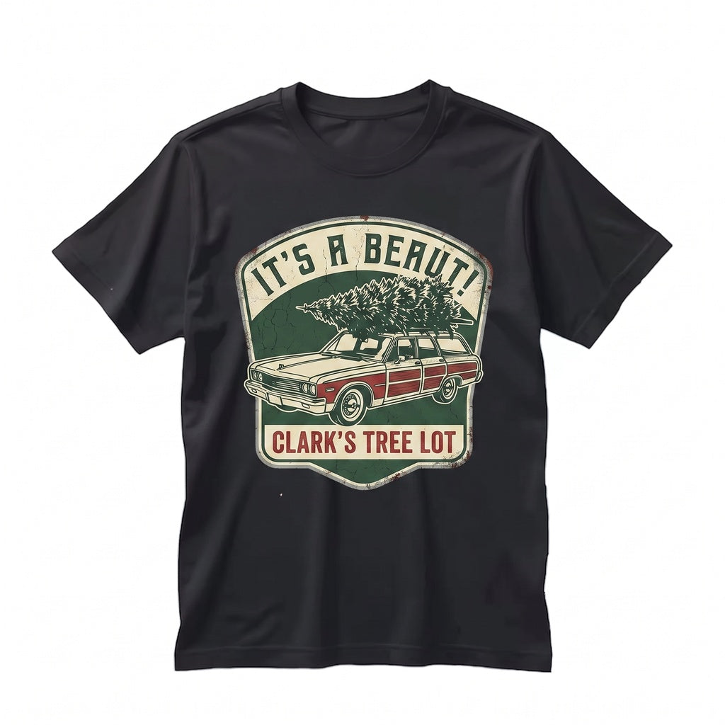 Its A Beaut Clark Christmas Retro Station Wagon Tree Graphic Unisex TShirt
