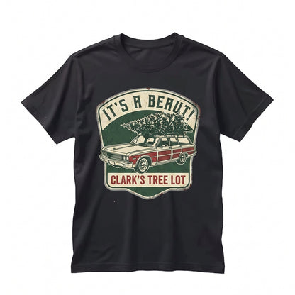 Its A Beaut Clark Christmas Retro Station Wagon Tree Graphic Unisex TShirt