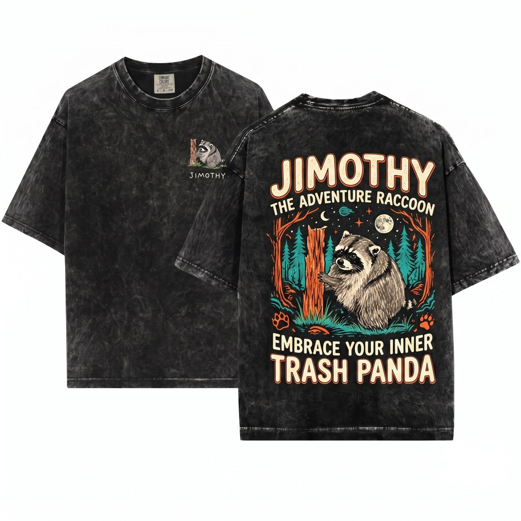 Jimothy Raccoon Seattle Short Spine Viral Meme Funny Animal Lover Unisex Wash T-Shirt