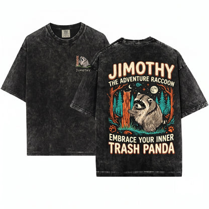 Jimothy Raccoon Seattle Short Spine Viral Meme Funny Animal Lover Unisex Wash T-Shirt