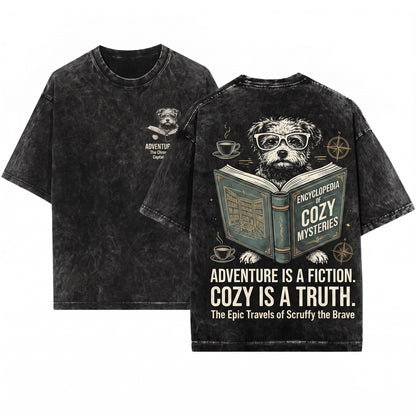 Yorkiepoo Doodle Dog Reading Librarian Bookworm Mom Dad Gift Unisex Wash T-Shirt