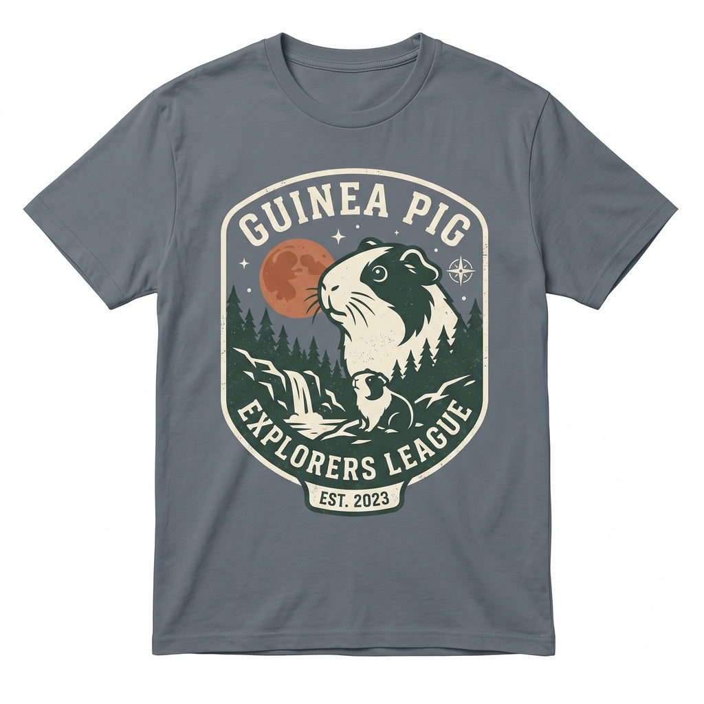 Vintage 90s Guinea Pig Howling at Full Moon Graphic Funny Pet Animal Lover Gift Unisex TShirt