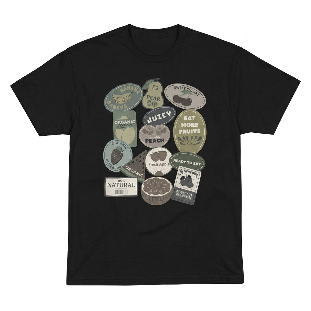 Cute Preppy Fruit Stickers Graphic Vintage Summer Apparel Short Sleeve Unisex TShirt