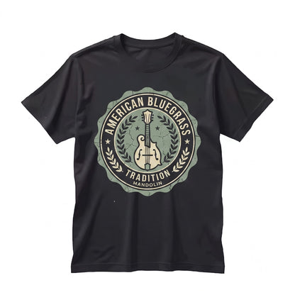 Vintage Mandolin Player Gift Retro Bluegrass Acoustic Folk Musician Graphic Unisex TShirt