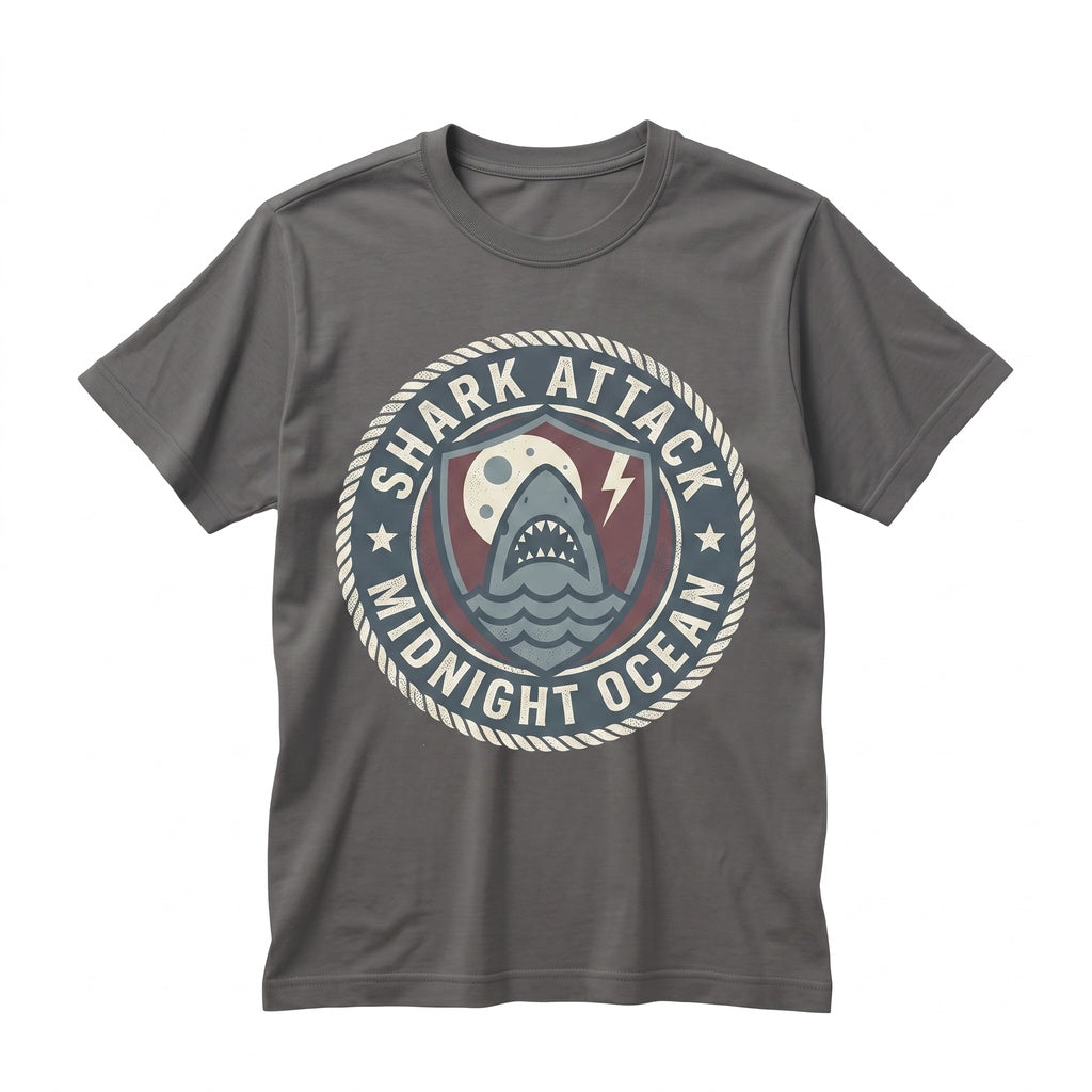Bull Shark Gothic Ocean Lightning Graphic Dark Sea Moon Gift For Men Women Unisex TShirt