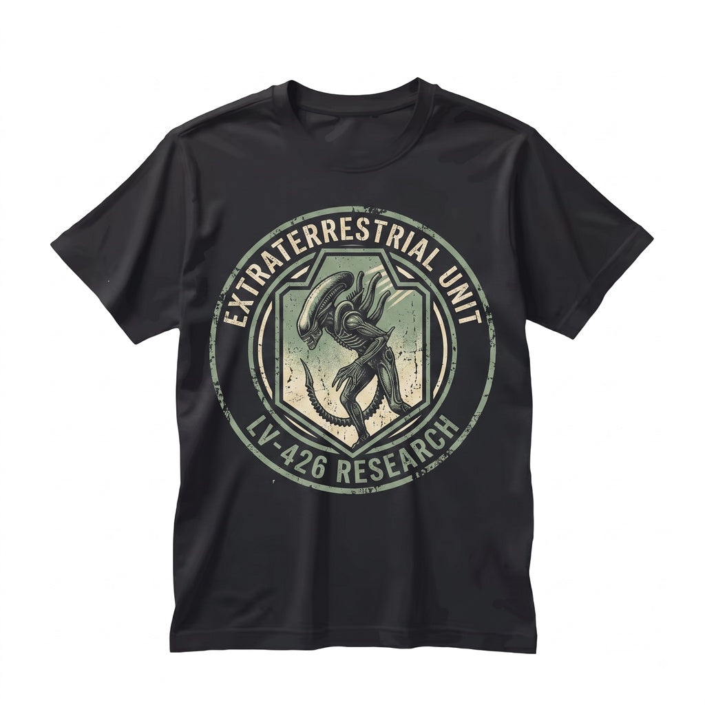 Retro Neon Green Extraterrestrial Creature Cinematic Art Unisex TShirt