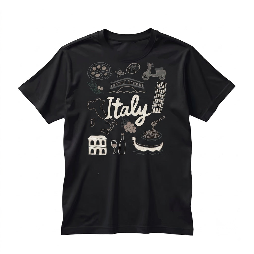 Whimsical Italian Summer Travel Vacation Graphic Unisex TShirt