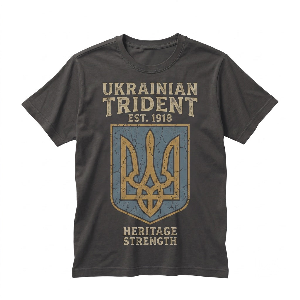 Ukraine Flag Tryzub Symbol Love Support Patriotic Country Heritage Roots Gift for Dad Mom Family Outfit Unisex TShirt