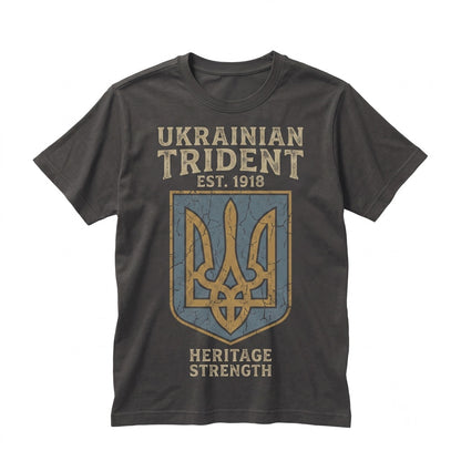 Ukraine Flag Tryzub Symbol Love Support Patriotic Country Heritage Roots Gift for Dad Mom Family Outfit Unisex TShirt