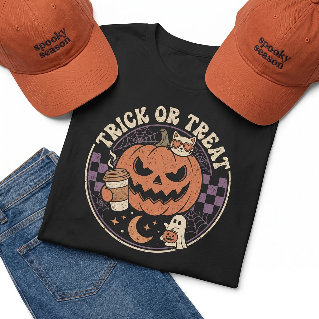 Retro Halloween Spooky Pumpkin Graphic Cute Autumn Trick Or Treat Seasonal Gift Apparel Unisex TShirt