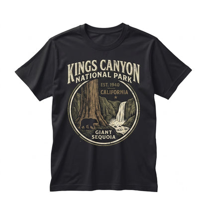 Vintage Kings Canyon Sequoia Forest California National Park Bear Hiking Nature Gift Unisex TShirt