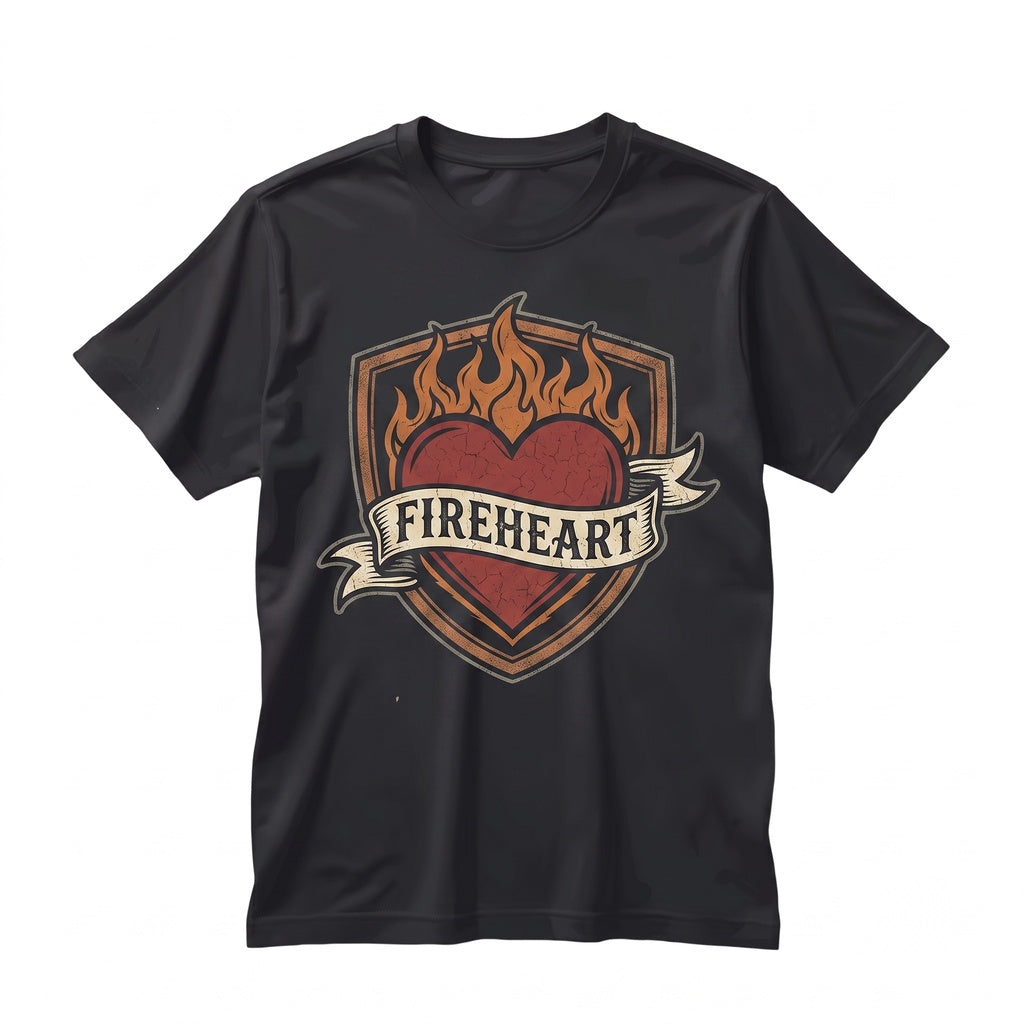 Fireheart Subtle Fantasy Romance Embroidered Crewneck Romantasy Bookish Merch Apparel Unisex TShirt