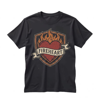 Fireheart Subtle Fantasy Romance Embroidered Crewneck Romantasy Bookish Merch Apparel Unisex TShirt