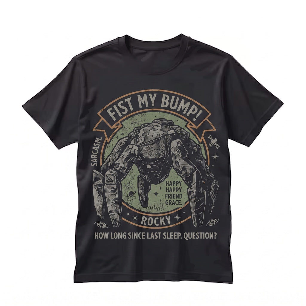 Rocky Alien Fist My Bump Funny Sci-Fi Outer Space Novel Quote Graphic Fan Gift Unisex TShirt