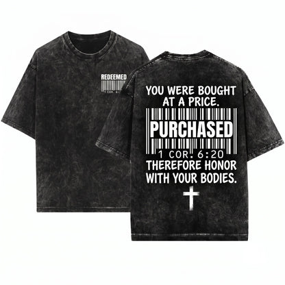 Redeemed Faith Christian Jesus Gospel Religious Apparel Unisex Wash T-Shirt