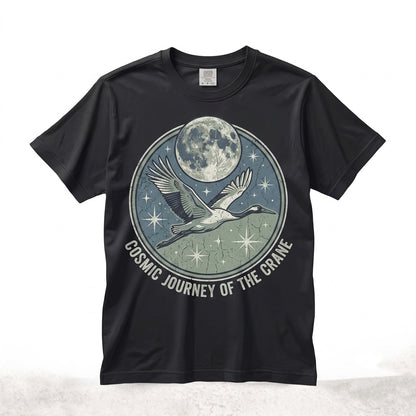 Three Whooping Crane Moon Funny 90s Vintage Graphic Aesthetic Retro Bird Parody Gift Unisex TShirt