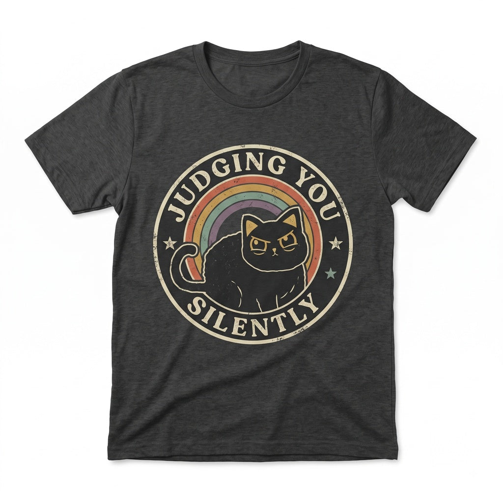 Judging You Silently Funny Black Cat Dumpster Fire Snarky Anxiety Lover Gift Unisex TShirt