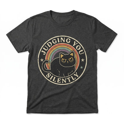 Judging You Silently Funny Black Cat Dumpster Fire Snarky Anxiety Lover Gift Unisex TShirt