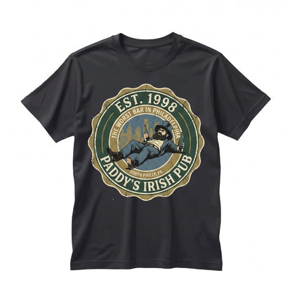 Paddys Irish Pub Leprechaun Philadelphia TV Show Graphic Apparel Vintage Humor Gift Unisex TShirt