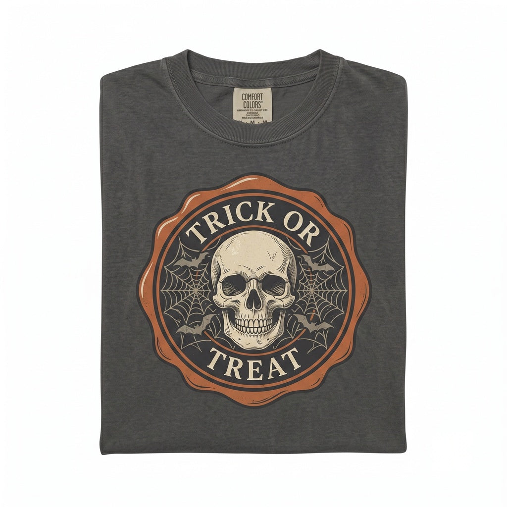 Y2K Halloween Melting Trick Or Treat Graphic Skull Web Candy Spooky Party Gift Unisex TShirt