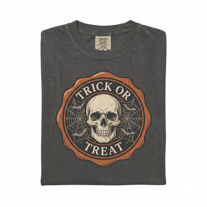 Y2K Halloween Melting Trick Or Treat Graphic Skull Web Candy Spooky Party Gift Unisex TShirt