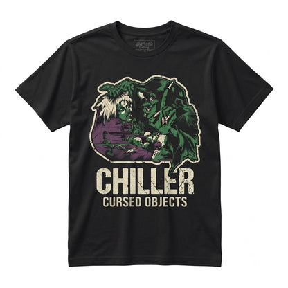 Chiller Vintage Horror Graphic Retro Monster Movie Spooky Halloween Black Cotton Crewneck Top Unisex TShirt