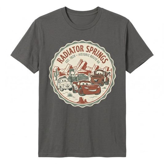Comfort Colors Vintage Radiator Springs California 2012 Race Car Tow Truck Graphic Fathers Day Dad Son Gift Unisex TShirt