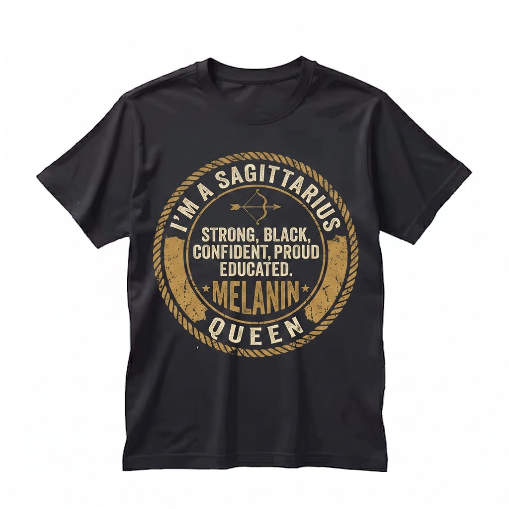 Sagittarius Afro Queen Horoscope Zodiac Sign November December Birthday Gift Traits Rules Facts Unisex TShirt