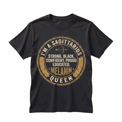 Sagittarius Afro Queen Horoscope Zodiac Sign November December Birthday Gift Traits Rules Facts Unisex TShirt