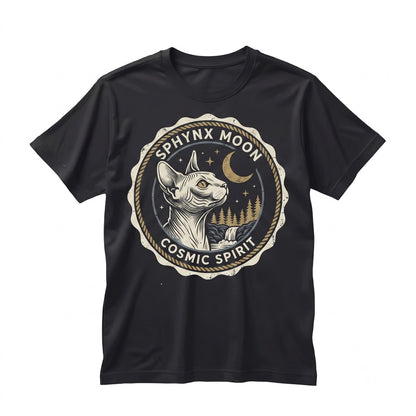 Vintage 90s Retro Sphynx Cat Howling At Full Moon Graphic Mom Gift Unisex TShirt