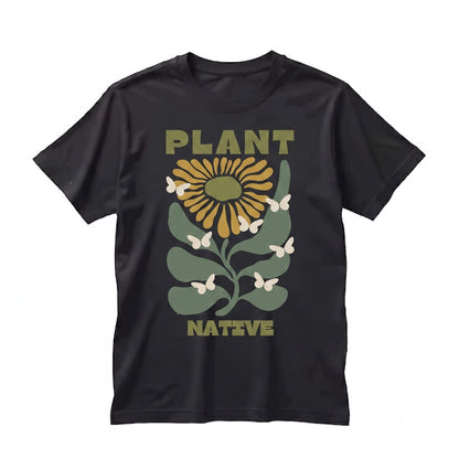Plant Native Abstract Floral Design Sustainable Gardening Unisex TShirt
