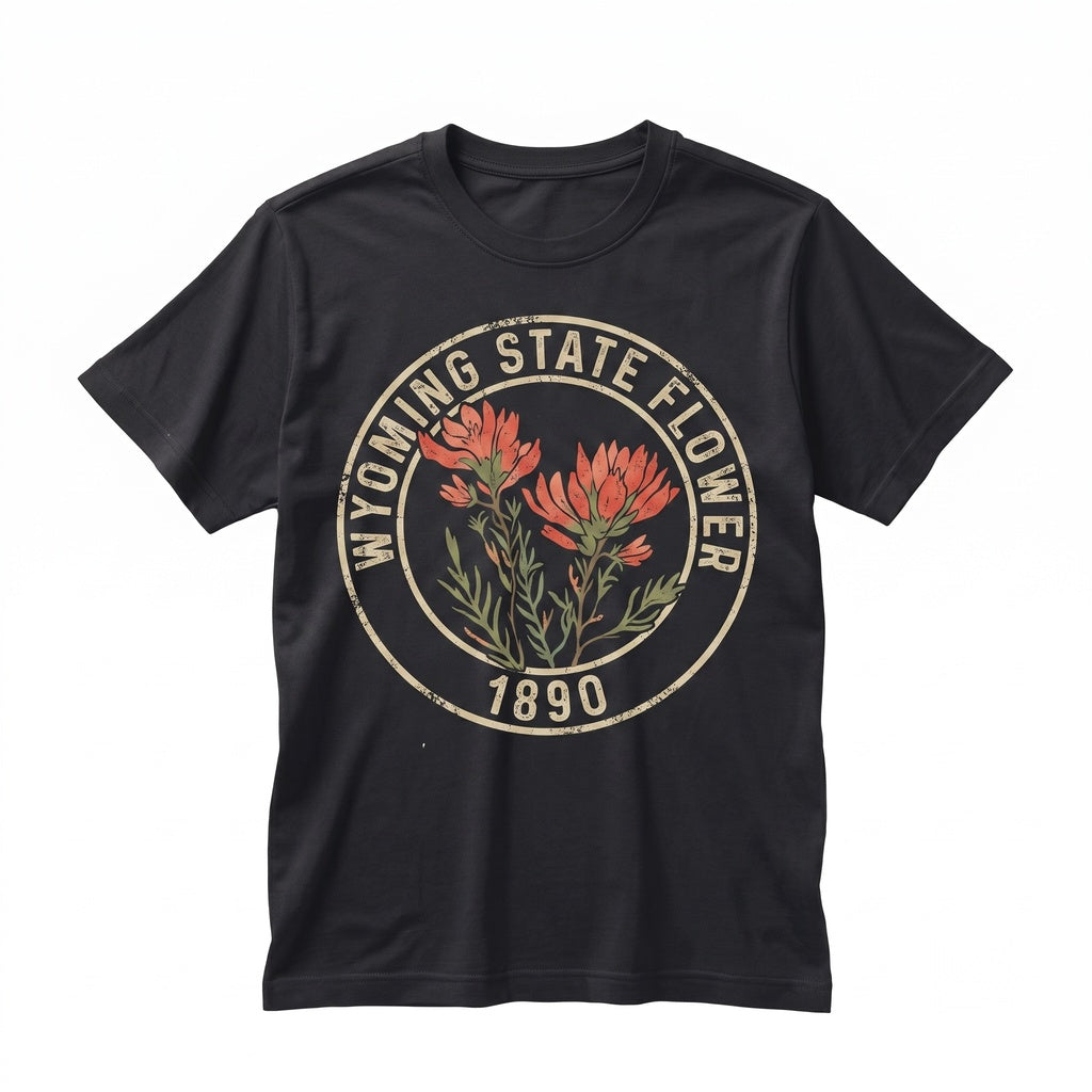 Wyoming Indian Paintbrush Floral Crewneck Graphic Wildflower Botanical Vintage Apparel Unisex TShirt