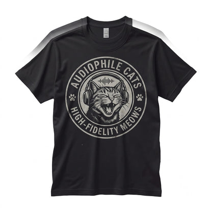 Funny Cat Headphones Vintage Graphic Music Lover Meme Gift Unisex TShirt