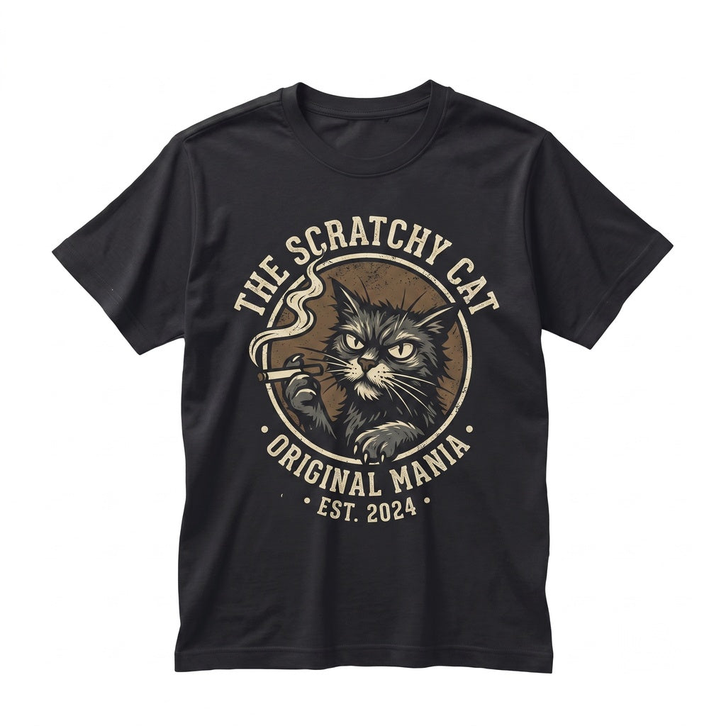 Ugly Smoking Cat Graphic Goth Grunge Alt Funny Emo Vintage Punk Aesthetic Unisex TShirt