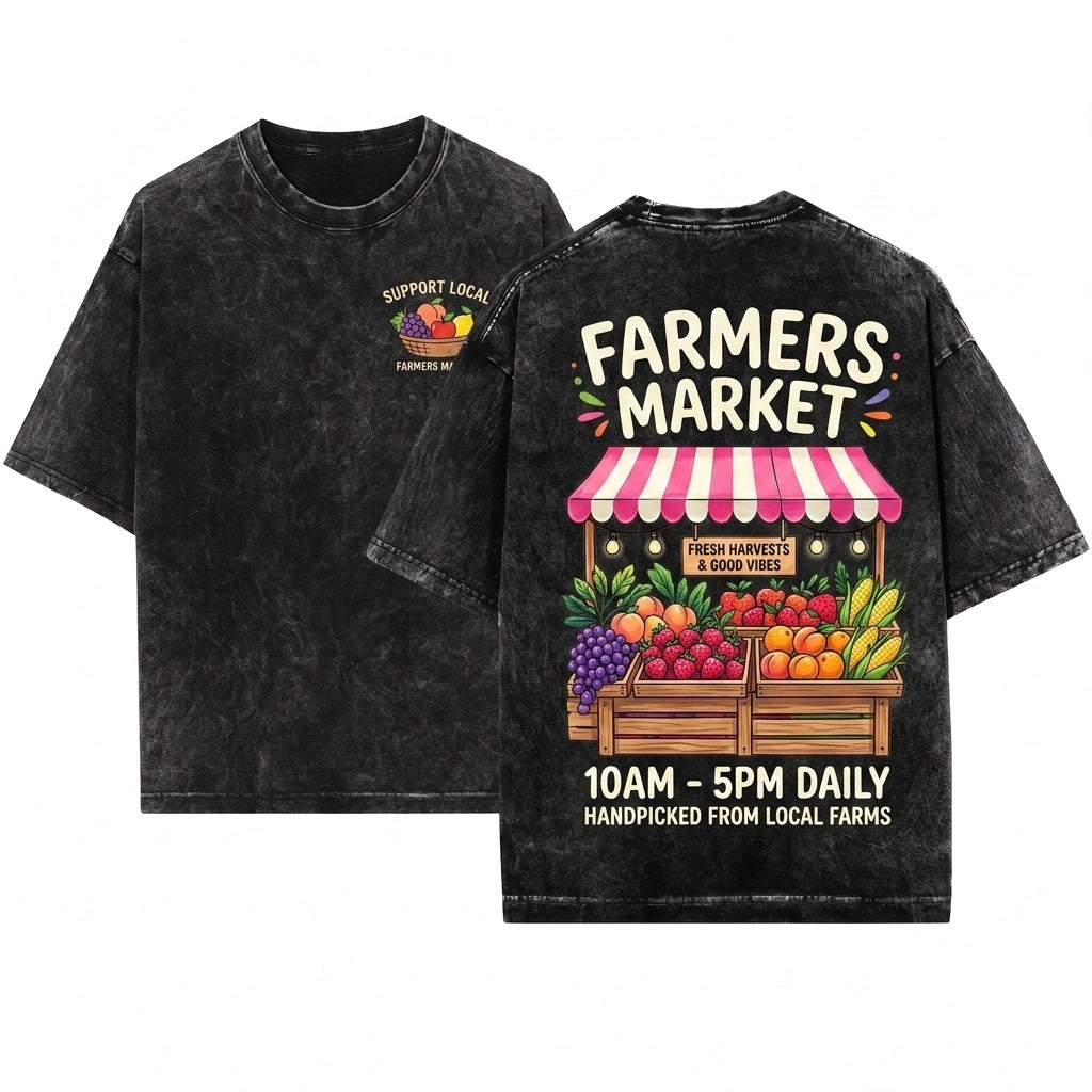 Italian Summer Farmers Market Fruit Graphic Vacation Womens Travel Il Mercato Unisex Wash T-Shirt